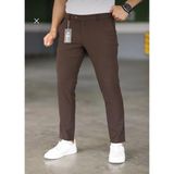 Bürke Erkek Kahve Renk Italyan Kesim Slimfit Kumaş Pantolon - Kahverengi - 44