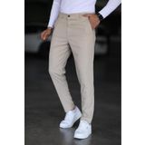 Bürke Erkek Krem/Bej Renk italyan Kesim Slim Fit Kaliteli Kumaş Pantolon