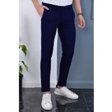 Bürke Erkek Lacivert Kaliteli Esnek Likralı Bilek Boy Kumaş Pantolon (100-130 kg battal beden 40-42-44)
