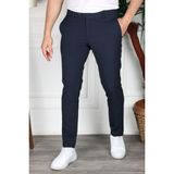 Bürke Erkek Lacivert Renk Italyan Kesim Slimfit Kumaş Pantolon - 36 - Koyu Mavi