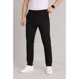 Bürke Erkek Siyah Beli Lastikli Bağcıklı Duble Paça Jogger Pantolon