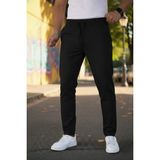 Bürke Erkek Siyah Renk Beli Lastikli Bağcıklı Duble Paça Jogger Eşofman