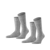 Burlington Everyday 2'li paket erkek çorabı, yumuşak taranmış pamuk, gri (light grey (3400)), 40-46