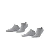 Burlington Everyday erkek spor ayakkabısı 2'li paket, pamuk karışımı, 2 çift, çeşitli Renkler, Beden 40-46 - Ayak sırtında file yapılı zarif, modaya uygun çorap Gri 40-46
