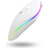 Büro Ev Ofis Bilgisayarı Için Rgb Beyaz Şarjlı Kablosuz Mouse - Renkli