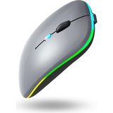Büro Ev Ofis Bilgisayarı Için Rgb Füme Şarjlı Kablosuz Mouse - Renkli