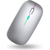 Büro Ev Ofis Bilgisayarı Için Rgb Gümüş Şarjlı Kablosuz Mouse - Renkli