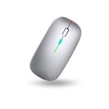 Büro Ev Ofis Bilgisayarı için Rgb Gümüş Şarjlı Kablosuz Mouse