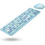 Büro Ev Ofis Bilgisayarı Için Sevimli Mavi Klavye Mouse Seti - Renkli