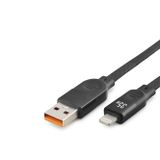 Büro Ev Ofis Cihazları için 1MT 35W Siyah USB To IOS Örgülü Şarj Data Kablosu