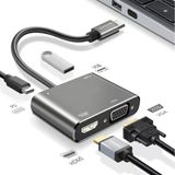 Büro Ev Ofis Cihazları İçin 4K Hdmi Vga Usb Typec To Hub Çoklayıcı Dönüştürücü