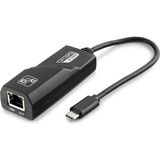 Büro Ev Ofis Cihazları Için Siyah Typec 10/100MBPS USB Ethernet Adaptör