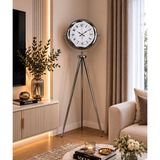 Büro Ev Ofis Dekoru İçin 150X45cm Krom Metal Klasik Stil Tripod Ayaklı Saat