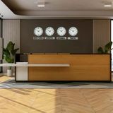 Büro Ev Ofis Dekoru İçin 4Adet 36Cm Gri Modern Tabelalı Küresel Duvar Saati Seti