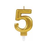 Büro Ev Ofis Dekoru Için Golden 5 Rakamı Mum - Renkli
