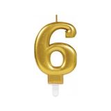 Büro Ev Ofis Dekoru Için Golden 6 Rakamı Mum - Renkli