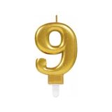 Büro Ev Ofis Dekoru Için Golden 9 Rakamı Mum - Renkli