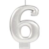 Büro Ev Ofis Dekoru için Silver 6 Rakamı Mum