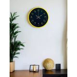 Büro Ev Ofis Duvar Saati için 36CM Sarı Dekor Arapça Rakam Mekanizma
