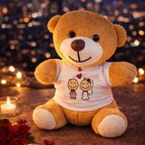 Büro Ev Ofis Evlilik Hediyesi için Sevimli Gelin Damat Tişörtlü Peluş Ayıcık