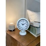 Büro Ev Ofis Hediyesi için 20x25CM Beyaz Dekor Desenli Metal Masa Saati