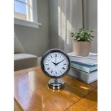 Büro Ev Ofis Hediyesi için 20x25CM Krom Metal Motifli Masa Saati