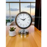 Büro Ev Ofis Hediyesi için 20x25CM Sılver Krom Metal Aura Masa Saati