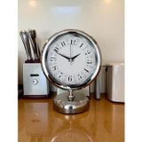Büro Ev Ofis Hediyesi için 20x25CM Silver Krom Metal Klasik Masa Saati