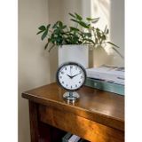 Büro Ev Ofis Hediyesi için 20x25CM Silver Krom Metal Touch Masa Saati