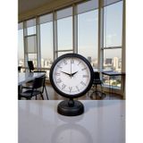 Büro Ev Ofis Hediyesi için 20x25CM Siyah Metal Roma Rakam Masa Saati