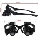 Büro Ev Ofis Hediyesi Için 25X 4lens 2led Işıklı Büyüteç Gözlük Model Eller Serbest Çalışma Büyüteci - Renkli