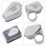 Büro Ev Ofis Hediyesi için 30X Büyütür 21MM Mercekli Büyüteç Özel Kutulu Işıklı Metal Lup