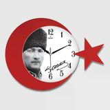 Büro Ev Ofis Hediyesi için 31x42CM Uluönder Tema Bayrak Duvar Saati
