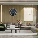 Büro Ev Ofis Hediyesi İçin 52Cm Krom Carbon Prestige Desen Duvar Saati