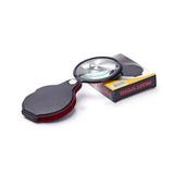 Büro Ev Ofis Hediyesi için 5X Büyütür 60MM Büyüteç Deri Kaplı Katlanır Optik Lens Cep Büyüteci