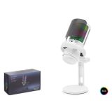 Büro Ev Ofis Hediyesi için Beyaz 192 Khz / 24 Bit Type-C Profesyonel Gaming Rgb Mikrofon