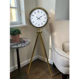 Büro Ev Ofis Hediyesi için Golden Royal Dekor Tripod Ayaklı Saat