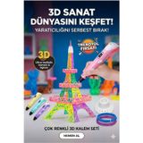 Büro Ev Ofis Hobi Atölyesi için 3D Üç Boyutlu Dijital Göstergeli Pembe Kalem 3Filament Seti