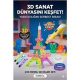 Büro Ev Ofis Hobi Atölyesi için 3D Üç Boyutlu Dijital Göstergeli Sarı Kalem 3Filament Seti