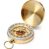 Büro Ev Ofis Kamp Keyfi için Golden Metal Oval Sızdırmaz Fosforlu Pusula