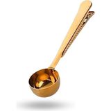 Büro Ev Ofis Mutfağı Için 17CM Golden Çelik Mandallı Kahve Ölçü Kaşığı - Renkli