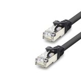 Büro Ev Ofis Network Bağlantısı için 30CM 10GBPS 600MHZ Siyah CAT7 Ethernet Patch Kablosu
