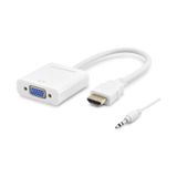 Büro Ev Ofis Network Dönüştürücü İçin Beyaz 1080p Audio Hdmı To Vga F Çevirici
