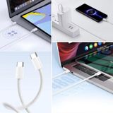 Büro Ev Ofis Personel Telefonu için 1MT Phone 15 Type-C to Type-C Hasır Örgü Hızlı Şarj Data Kablosu