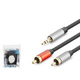 Büro Ev Ofis Ses Müzik Sistemi için Siyah 10MT 3.5MM To 2RCA Ses Uzatma Kablosu