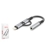 Büro Ev Ofis Ses Müzik Sistemi için Siyah TYPEC IOS To 3.5MM Dişi Ses Aktarım Kablosu
