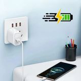 Büro Ev Ofis Telefonu Için Taşınır Kablolu 120W Alet USB Hızlı Type-C Şarj Cihazı - Renkli