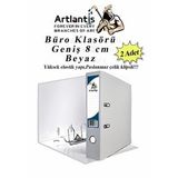 Buro Klasoru Beyaz Genis 2 Adet Plastik Genis Beyaz Klasor Halkali Paslanmaz Celik Klipsli 2 Adet