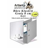 Büro Klasörü Gri Geniş 1 Adet Plastik Geniş Gri Klasör Halkalı Paslanmaz Çelik Klipsli 1 Adet