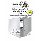 Büro Klasörü Gri Geniş 2 Adet Plastik Geniş Gri Klasör Halkalı Paslanmaz Çelik Klipsli 2 Adet